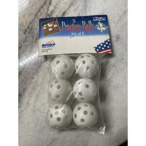 Vintage 1993 Dennco 6 Practice Golf Balls Plastic Backyard Indoor New Old Stock